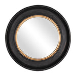 Winchester Round Wooden Mirror-Aged Black and Gold, 35" x 3" x 35"