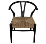Zola Chair with Rush Seat, Charcoal Black