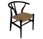 Zola Chair with Rush Seat, Charcoal Black