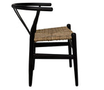 Zola Chair with Rush Seat, Charcoal Black