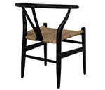 Zola Chair with Rush Seat, Charcoal Black