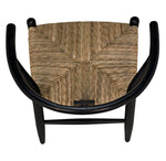 Zola Chair with Rush Seat, Charcoal Black