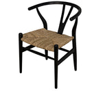 Zola Chair with Rush Seat, Charcoal Black