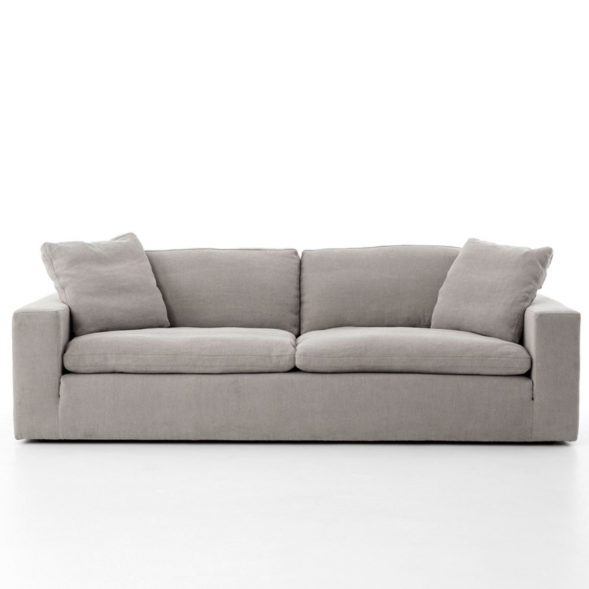 Plume Sofa-Heather Twill Pewter, 96"