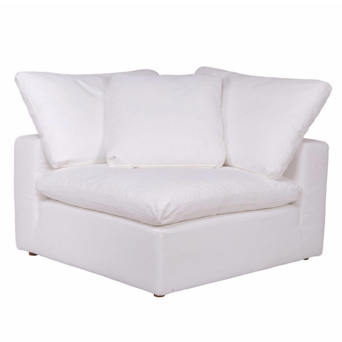 Clay Sectional "Corner Chair" Livesmart Fabric White