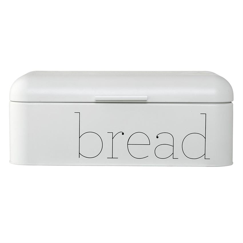 Metal Bread Bin In White