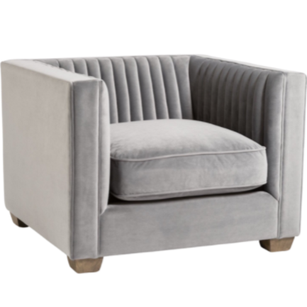 Blake Occasional Chair in Powder Grey and Weathered Beechwood