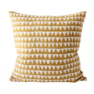 Pyramids Saffron Linen Cushion, 20" x 20"