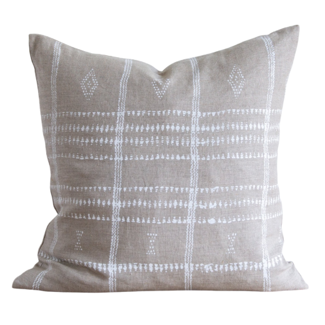Pari on Natural/White Pillow, 22" x 22"