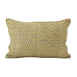 Patola Saffron Linen Cushion. 12" x 18"