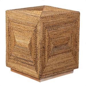 Soren Braided Seagrass Cube Accent Table