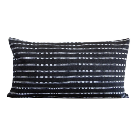 Charcoal Dark Belmont Lumbar Indoor/Outdoor Pillow, 16" x 26"