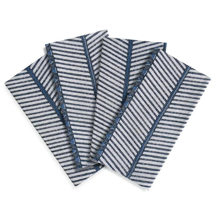 Zanzibar Denim Cotton Napkins, Set of 4
