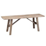 Promenade Carved Wood Bench, 63"W X 13.5"D X 18"H