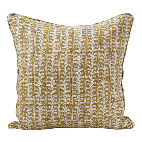 Luxor Saffron Linen Cushion, 20" x 20"