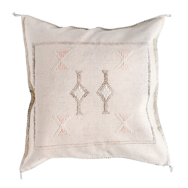 Cactus Silk Pillow, Cream