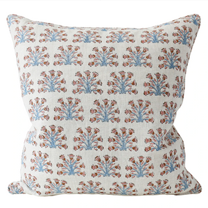 Samode Winter Bloom Linen Cushion, 22" x 22"