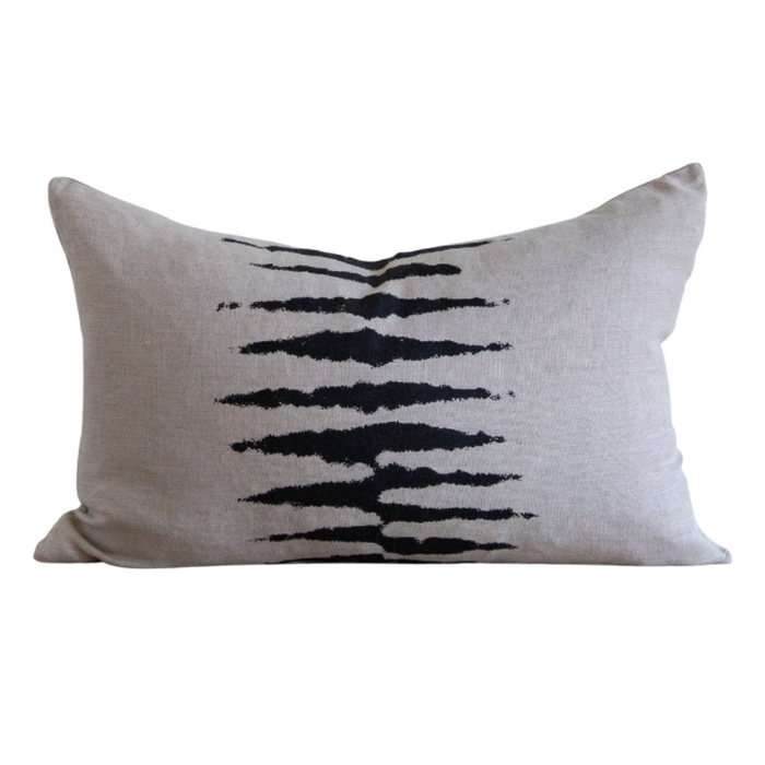 Wild One on Natural/Charcoal Lumbar Pillow, 16" x 26"