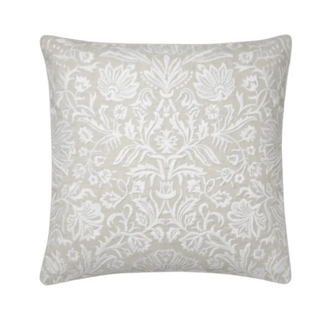 Floral Pillow Cover, White