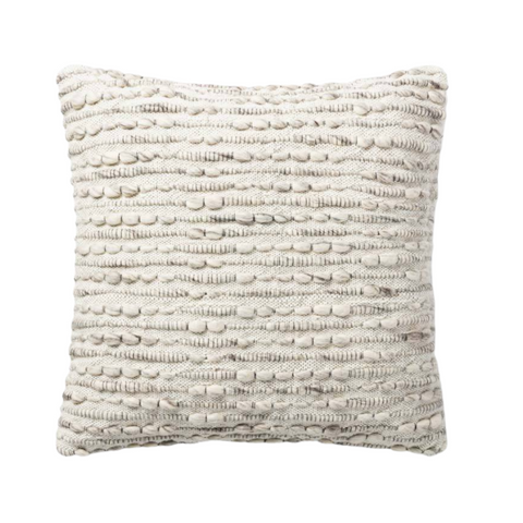 P1155 MH Natural/Multi, 22" x22", Magnolia Home by Joanna Gaines × Loloi