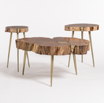 Molten End Table, Natural Finish and Bronze Fill