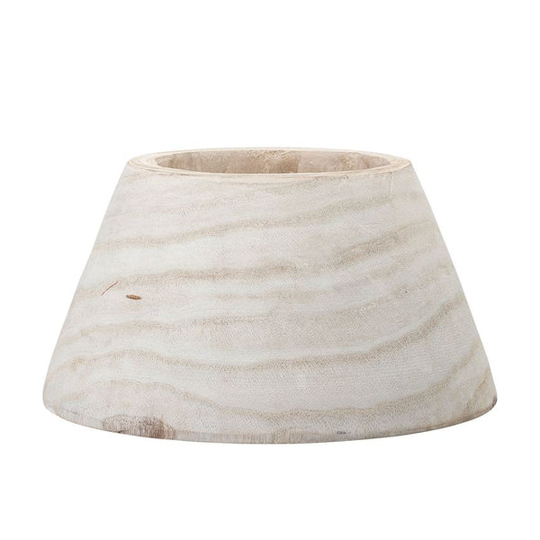 Hand-Carved Paulownia Wood Planter, Whitewashed