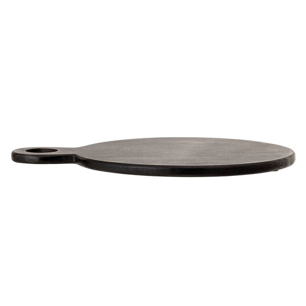 Acacia Round Wood Tray/Cutting Board, Black