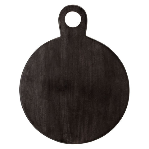 Acacia Round Wood Tray/Cutting Board, Black