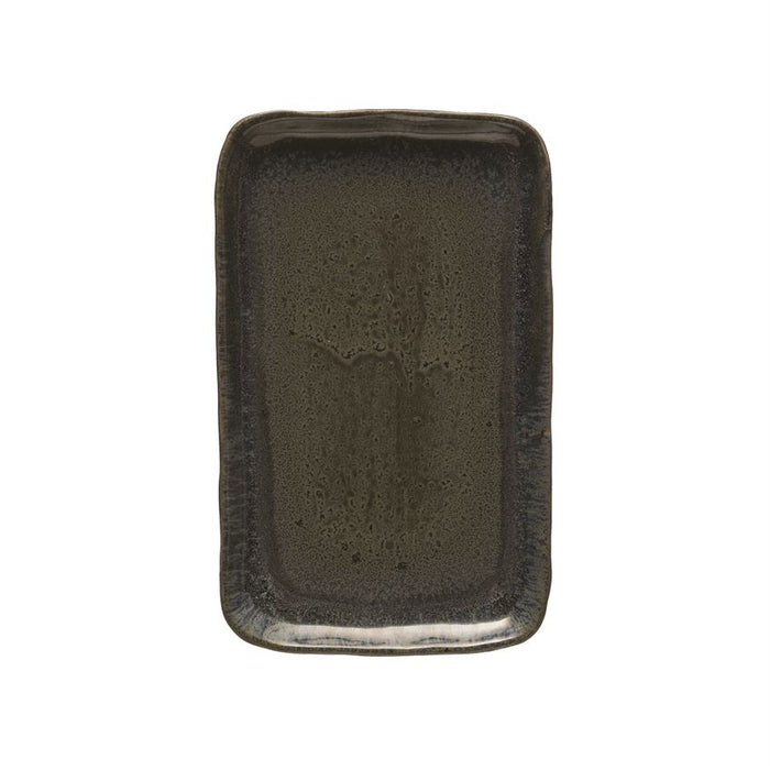 Stoneware Platter, Reactive Glaze, Midnight Blue