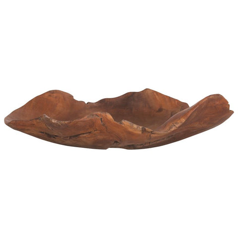 Hand-Carved Teak Wood Bowl