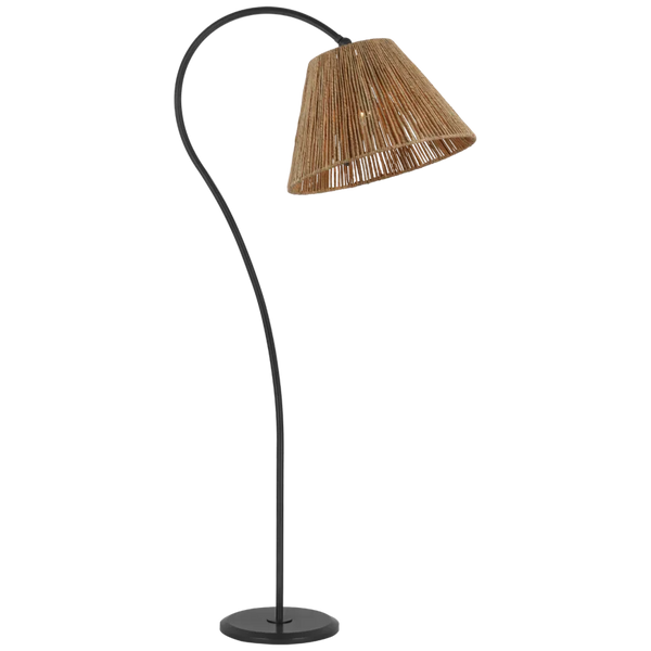 Dume Large Arched Floor Lamp, Aged Iron