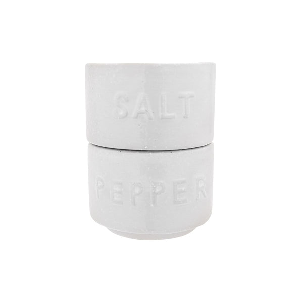 Stoneware Stackable Salt & Pepper Pots with Lid
