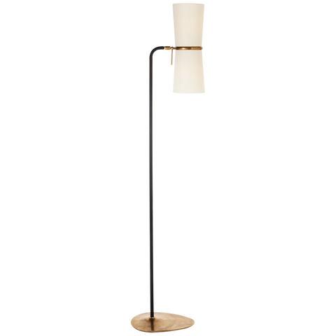 Clarkson Floor Lamp, Black and Brass