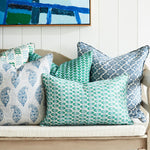 Paisley Azure Linen Cushion, 20" x 20"