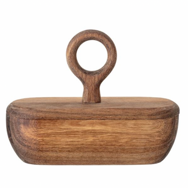 Acacia Wood Divided Container w/ Lid