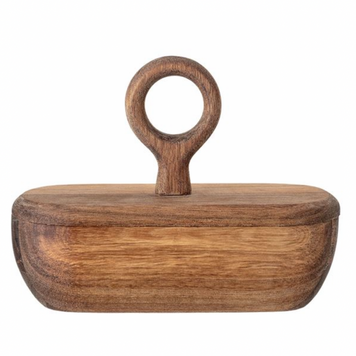 Acacia Wood Divided Container w/ Lid