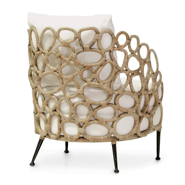 Ella Lounge Chair with Sailcloth Salt Performance Fabric