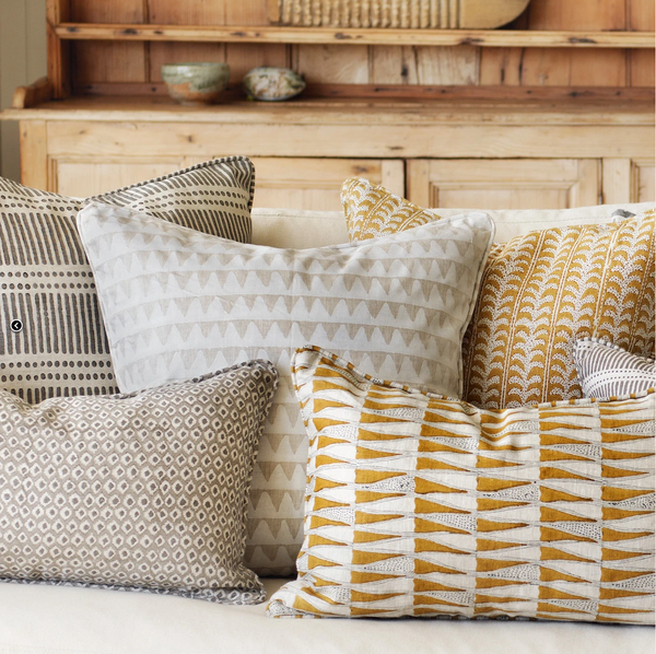 Luxor Saffron Linen Cushion, 20" x 20"