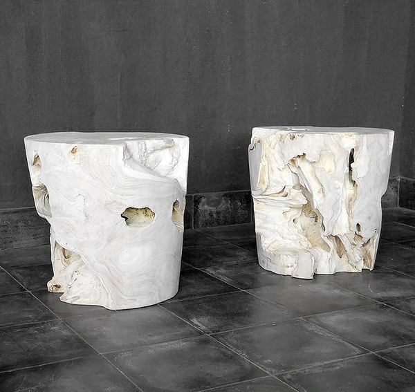 Weathered Teak Root Cone Side Table