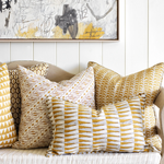 Tangier Saffron Linen Cushion, 14" x 22"