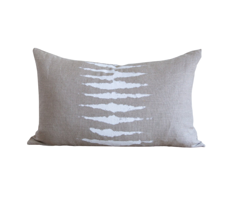 Wild One on Natural/White Lumbar Pillow, 16" x 26"