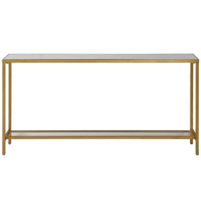 Hayley Console Table, Gold, 60"W x 31"H x 10"D