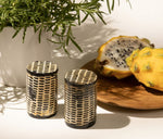Franklin, Large Salt and Pepper Shakers, Burnt Horn