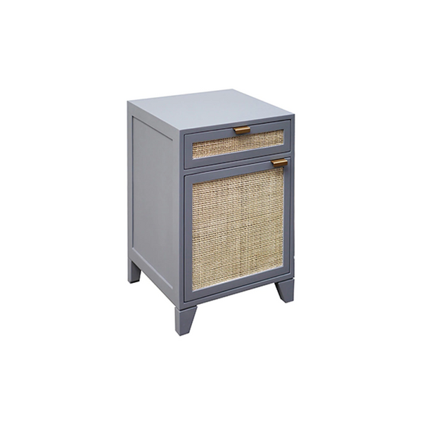 Nell Hand-Woven Cabinet, Matte Grey, 20"W