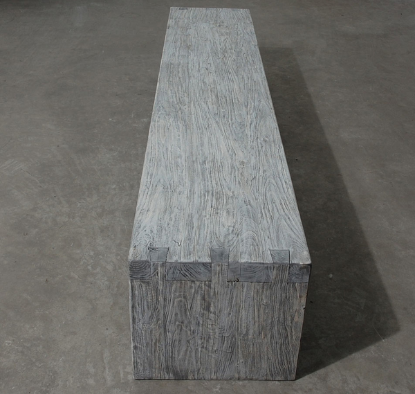 Dovetail Elm Bench, 96"L x 14"W x 18"H