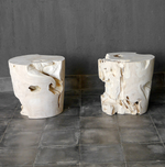 Weathered Teak Root Cone Side Table