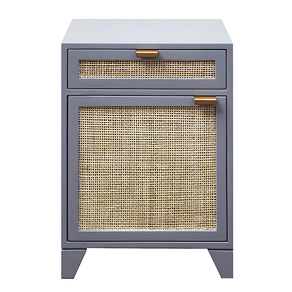 Nell Hand-Woven Cabinet, Matte Grey, 20"W