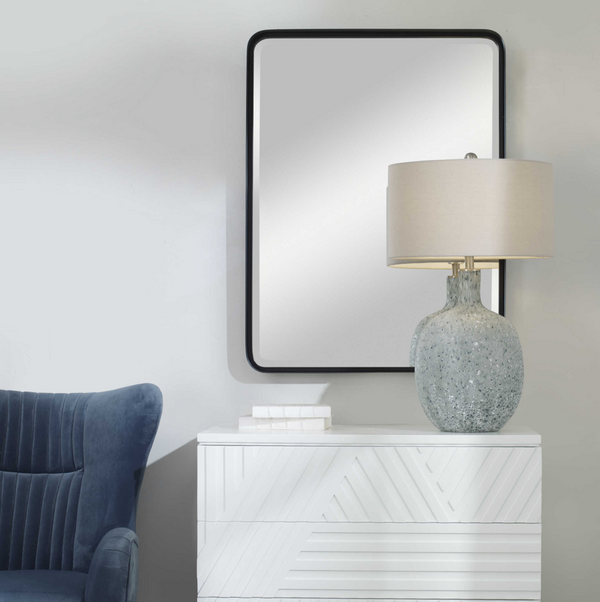 Crofton Black Large Mirror, 30"W x 3"D x 40"H