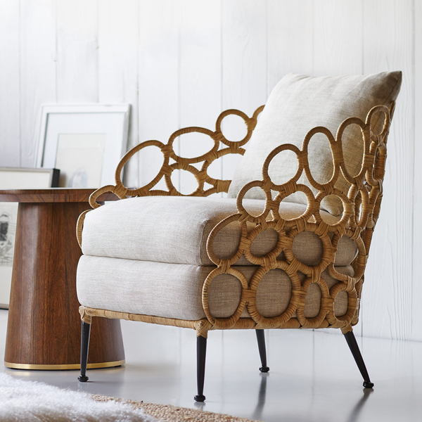 Ella Lounge Chair with Sailcloth Salt Performance Fabric