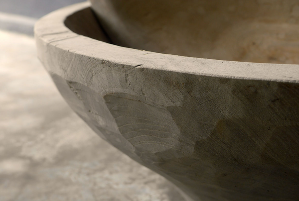 Weathered Teak Rustic Carved Bowl